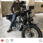 Instagram image of FMP employee on motorcycle